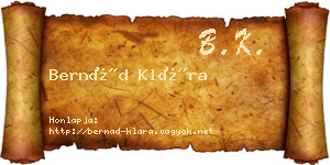 Bernád Klára névjegykártya